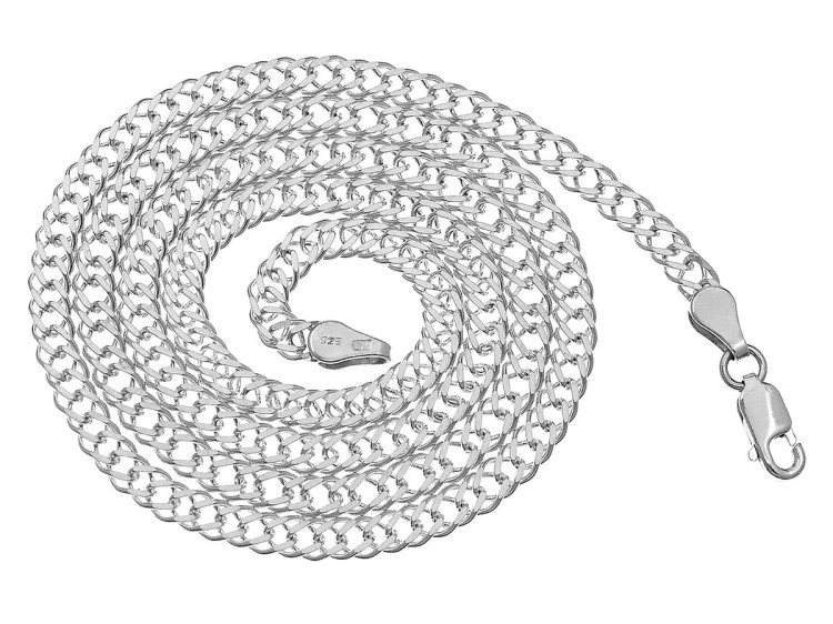 łańcuszek srebrny rombo doppio elegancki