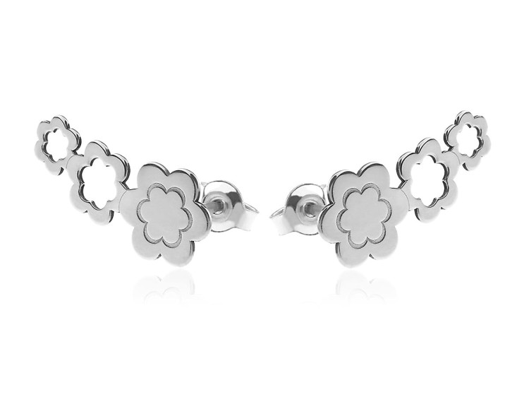 kolczyki nausznice kwiatuszki