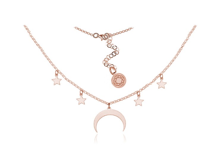naszyjnik choker księżyc lunula gwiazdki