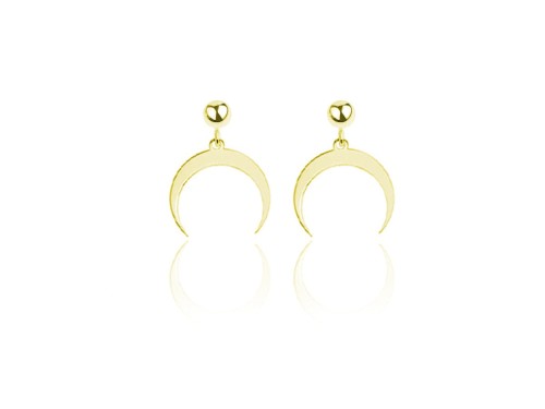 kolczyki z księżycem lunulą złote