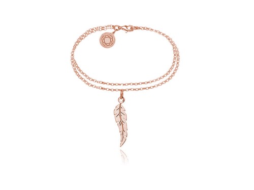 Bransoletka na nogę podwójna piórko