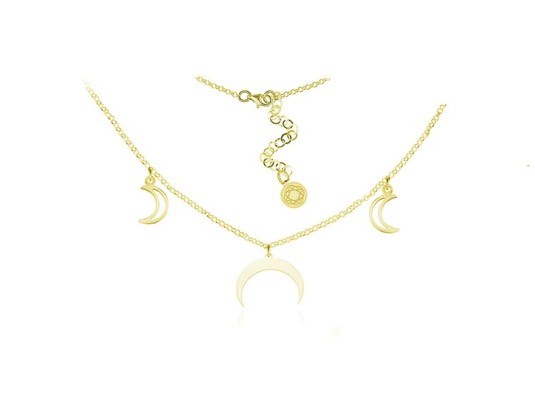 naszyjnik choker z księżycami złoty