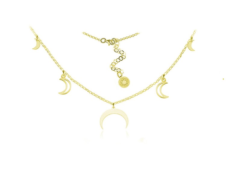 naszyjnik choker księżyce złoty