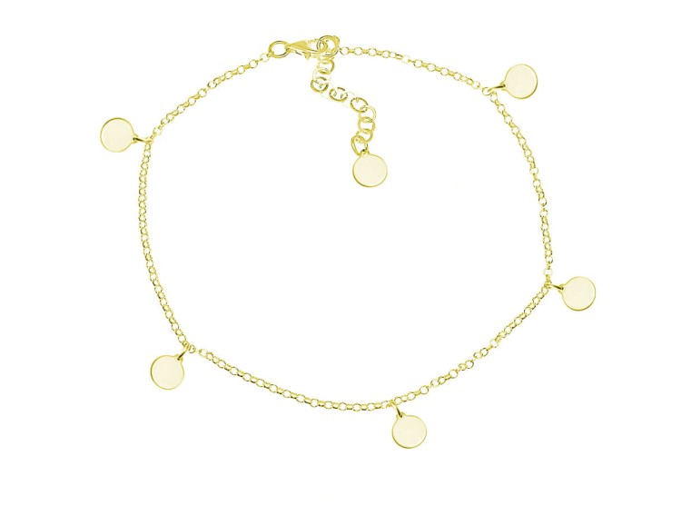 bransoletka typu choker z zawieszkami kółeczka złota