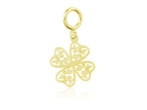 zawieszka do bransoletek ażurowa koniczynka