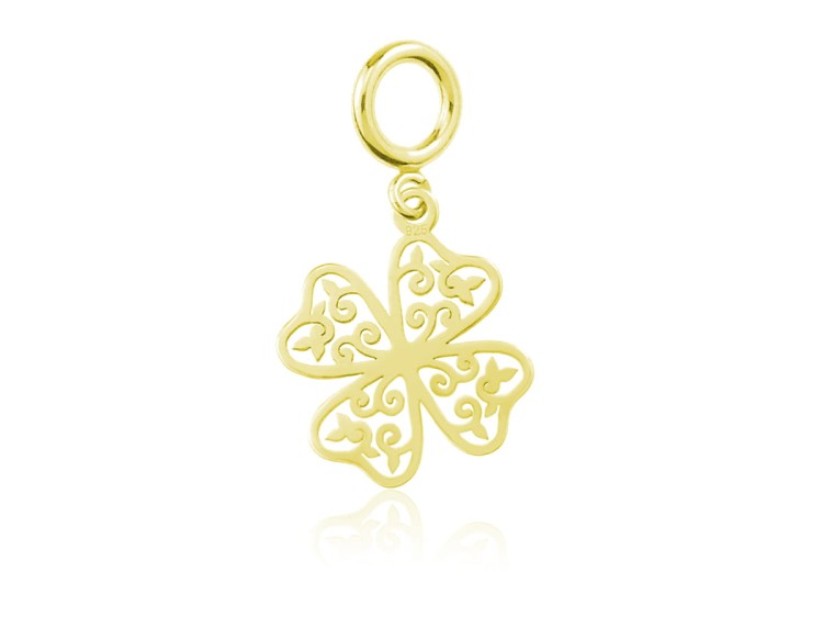 zawieszka do bransoletek ażurowa koniczynka