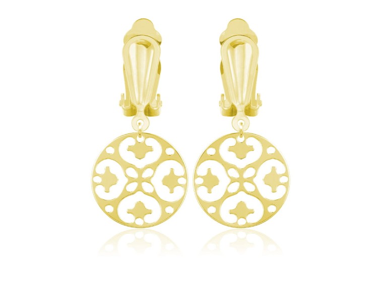 klipsy rozety złote