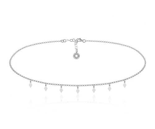 Choker z zawieszkami Karo Rodowany