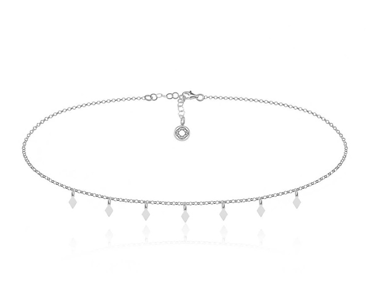 Choker z zawieszkami Karo Rodowany