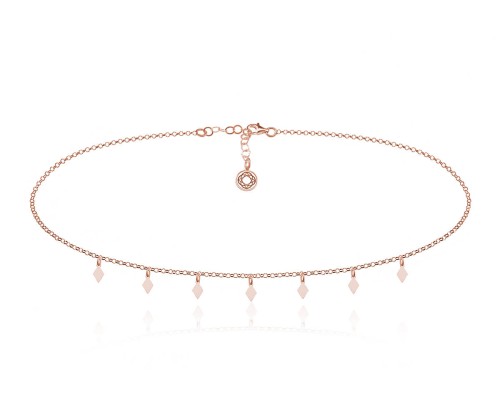 Choker z zawieszkami Karo - różowe złocenie