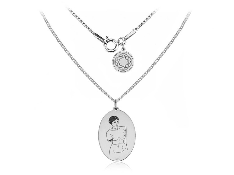 Srebrny Naszyjnik z Medalionem - Wenus z Milo