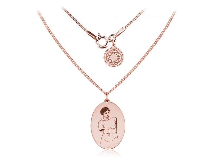 Naszyjnik z Medalionem w różowym złoceniu