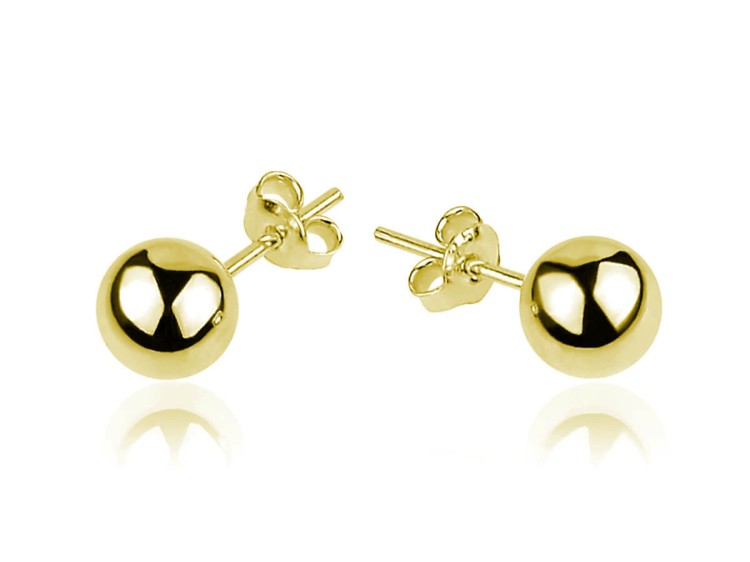 Kolczyki kulki 6mm 24k złocenie