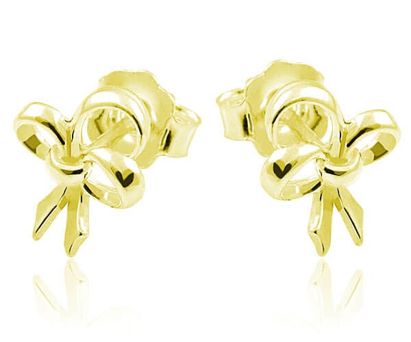Kolczyki kokardki 24k złocenie