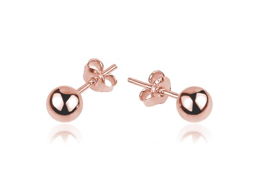 Kolczyki rose gold z kulką