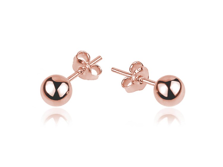 Kolczyki rose gold z kulką