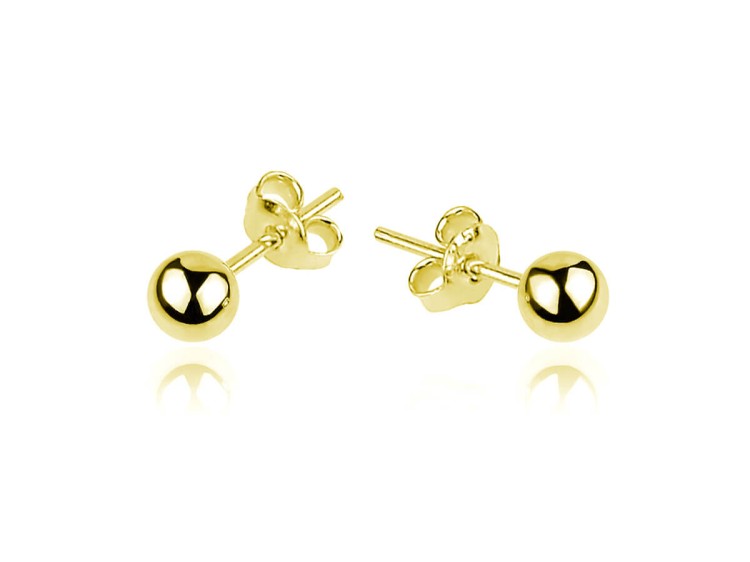 Kolczyki kulki - 3mm - 24k złocenie