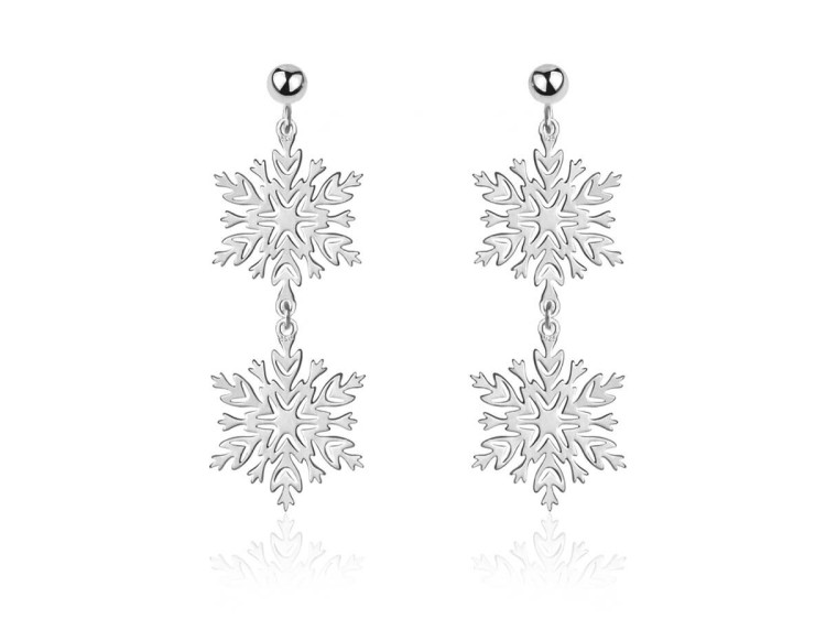 Długie kolczyki ze śnieżynkami