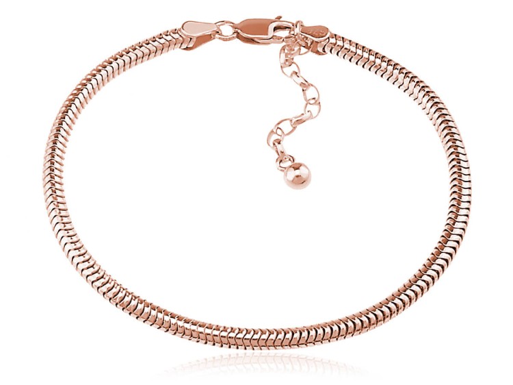 Bransoletka baza do zawieszek Beads - różowe złocenie