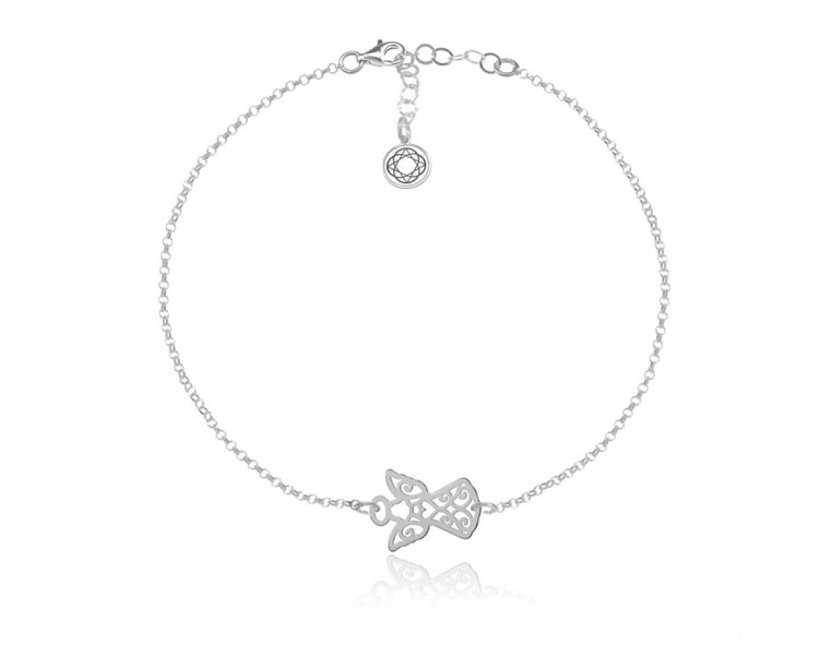 Bransoletka srebrna z ażurowym aniołkiem