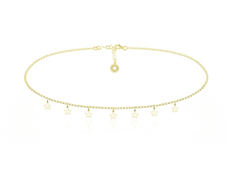 Naszyjnik choker z gwiazdkami - 24k złocenie