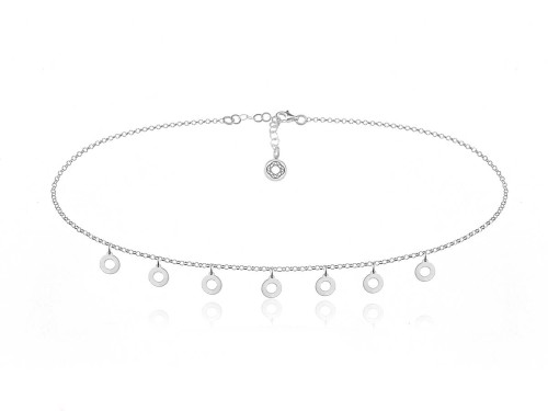 Naszyjnik srebrny łańcuszek z ringami