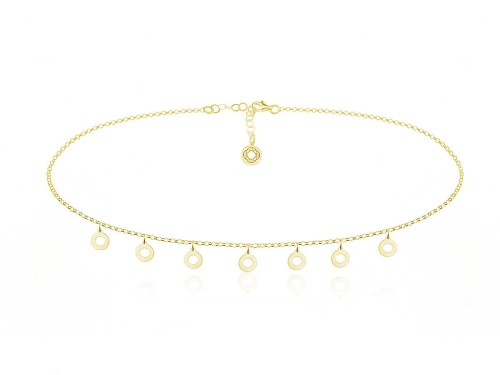 Naszyjnik choker łańcuszek z zawieszkami - 24k złocenie