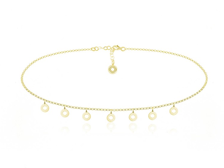 Naszyjnik choker łańcuszek z zawieszkami - 24k złocenie