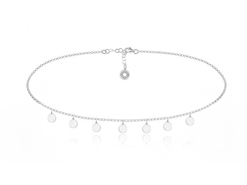 Naszyjnik choker łańcuszek z zawieszkami kółeczka