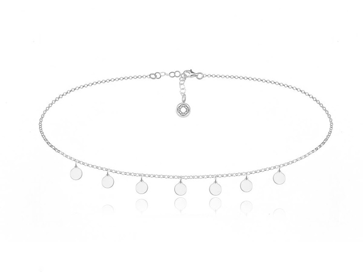 Naszyjnik choker łańcuszek z zawieszkami kółeczka