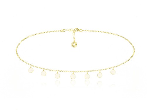 Naszyjnik choker łańcuszek z zawieszkami 24k złocenie