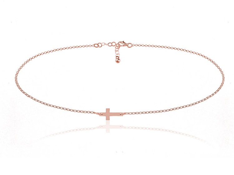 naszyjnik z krzyzykiem rose gold