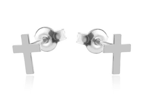 Srebrne kolczyki krzyżyki
