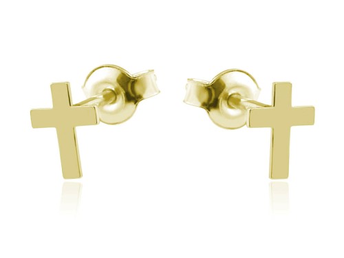 Kolczyki krzyzyki 24k złocenie