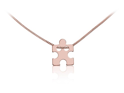 Naszyjnik z puzzlem w różowym złoceniu rose gold
