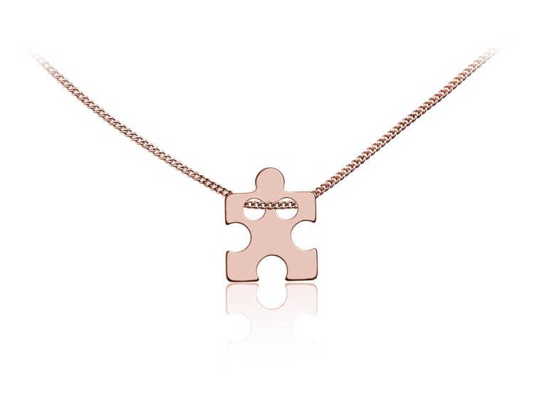 Naszyjnik z puzzlem w różowym złoceniu rose gold