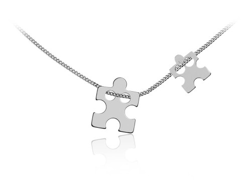 Srebrny naszyjnik z puzzlami