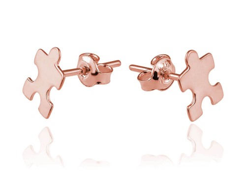 Kolczyki z puzzlami rose gold