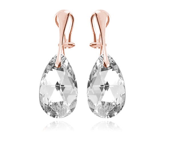 Klipsy z kryształem Swarovski rose gold