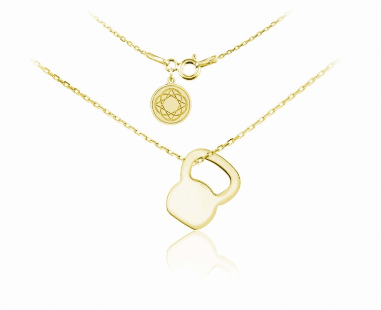 Naszyjnik z kettelbell poząłcany 24k złotem