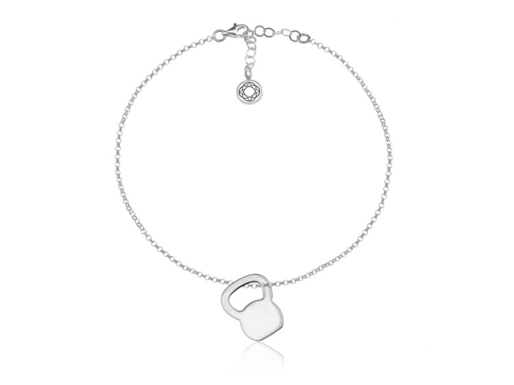 Bransoletka srebrna z kettelbellem