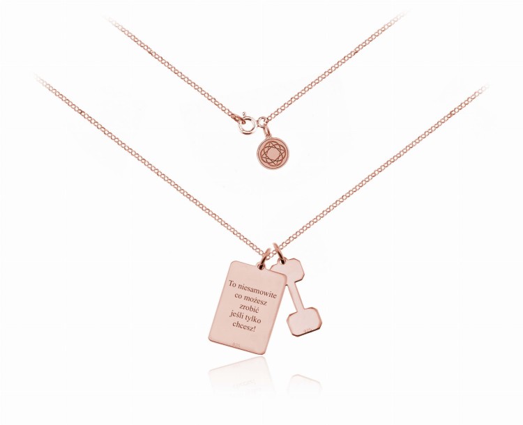 naszyjnik motywacyjny z hantlem