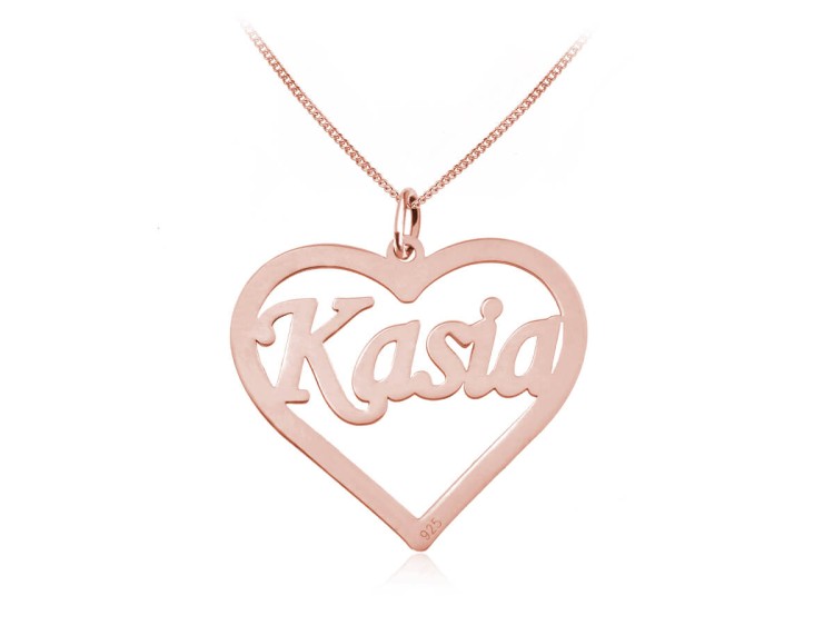 naszyjnik z imieniem w sercu