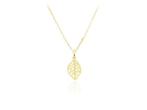 złoty naszyjnik z listkiem