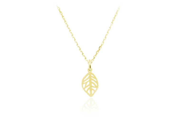 złoty naszyjnik z listkiem