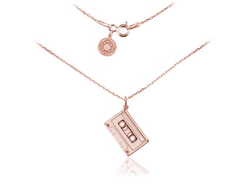 naszyjnik kaseta magnetofonowa rose gold