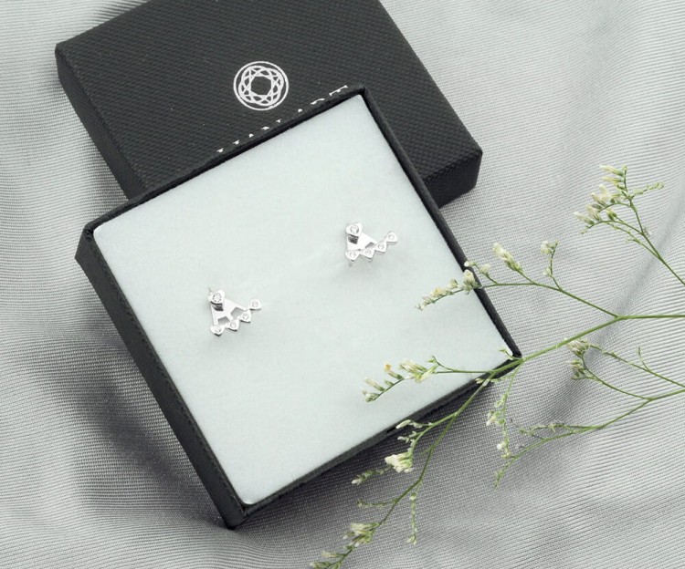 kolczyki modułowe z cyrkoniami