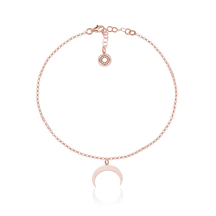 Bransoletka z księżycem lunulą rózowe złoto