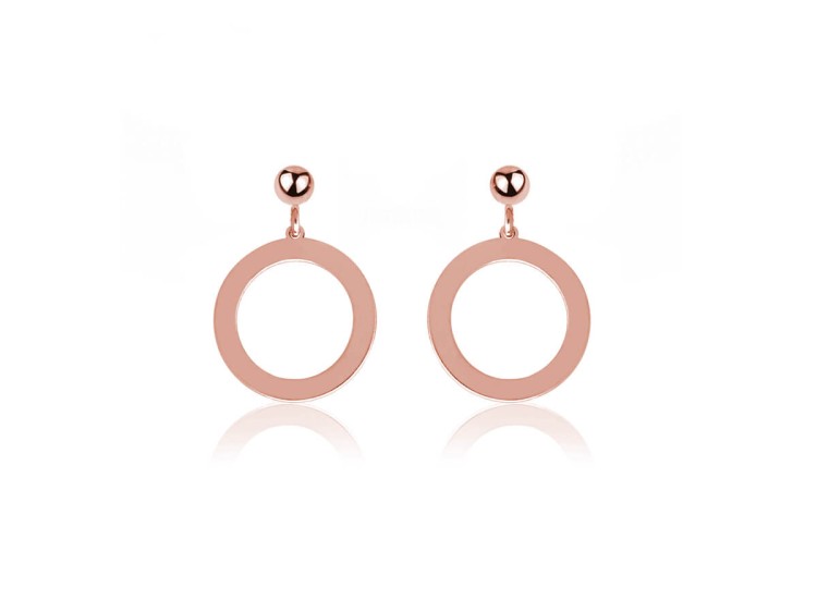 kolczyki koła różowe złoto
