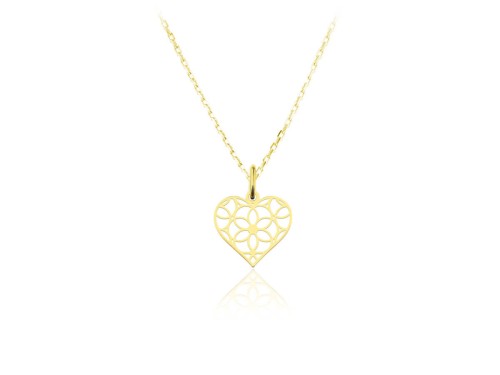 naszyjnik z ażurowym serduszkiem